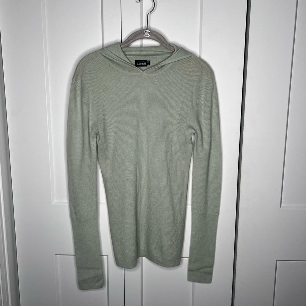FINAL SALE KATE SPADE SATURDAY Cashmere Wool Blend Hooded Sweater Size XL